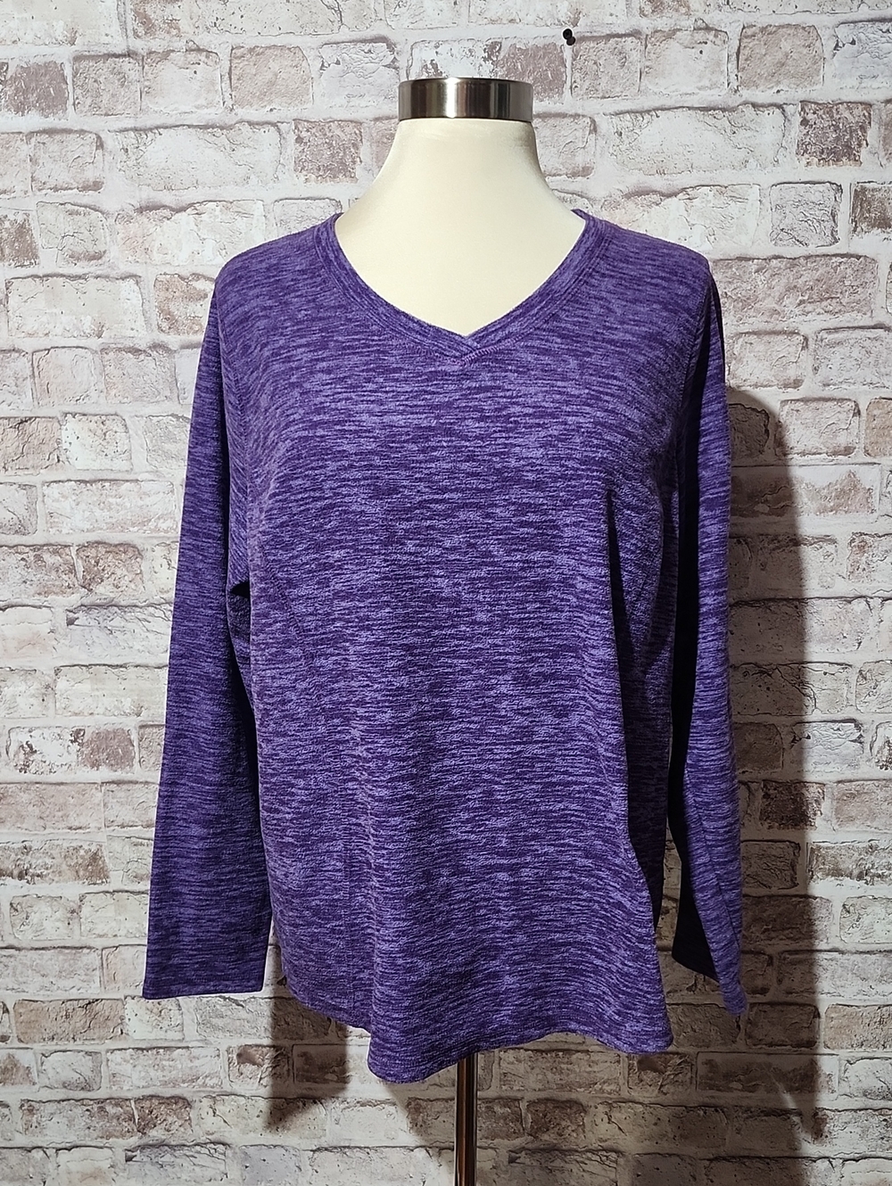made for life Purple Marled V-Neck Sweater